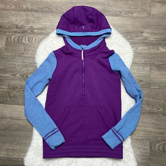 IVIVVA Lululemon Purple Blue Hoodie 1/2 Zip Thumbholes Youth Sz 12 - Picture 1 of 9